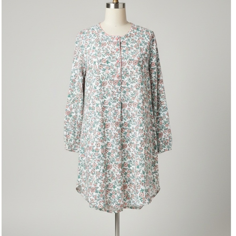 Vintage Victorias Secret Nightshirt Flannel Dainty Floral Cottagecore Cozy M/L